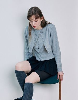 더블 레이어드 가디건(그레이)