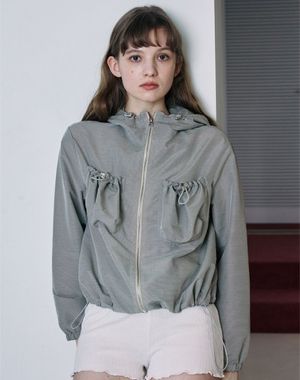 스트라이프 포켓 후디 자켓(베이지)