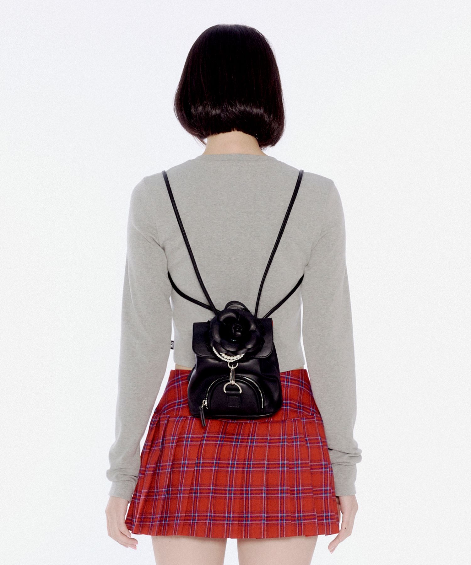 トートバッグ YOUHEE FLOWER CORSAGE MINI BAGPACK BLACK YOUHEE】韓国人気新作☆FLOWER CORSAGE MINI BAGPACK