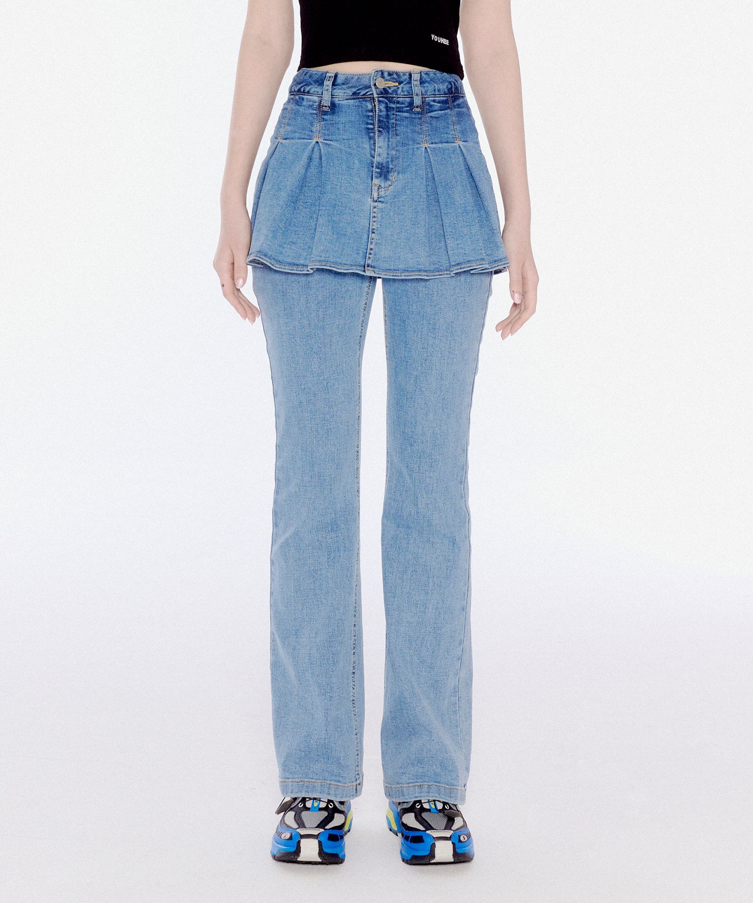 デニム・ジーパン YOUHEE DENIM SKIRT PANTS SKY BLUE MUSINSA公式 | YOUHEE DENIM SKIRT PANTS SKY BLUE