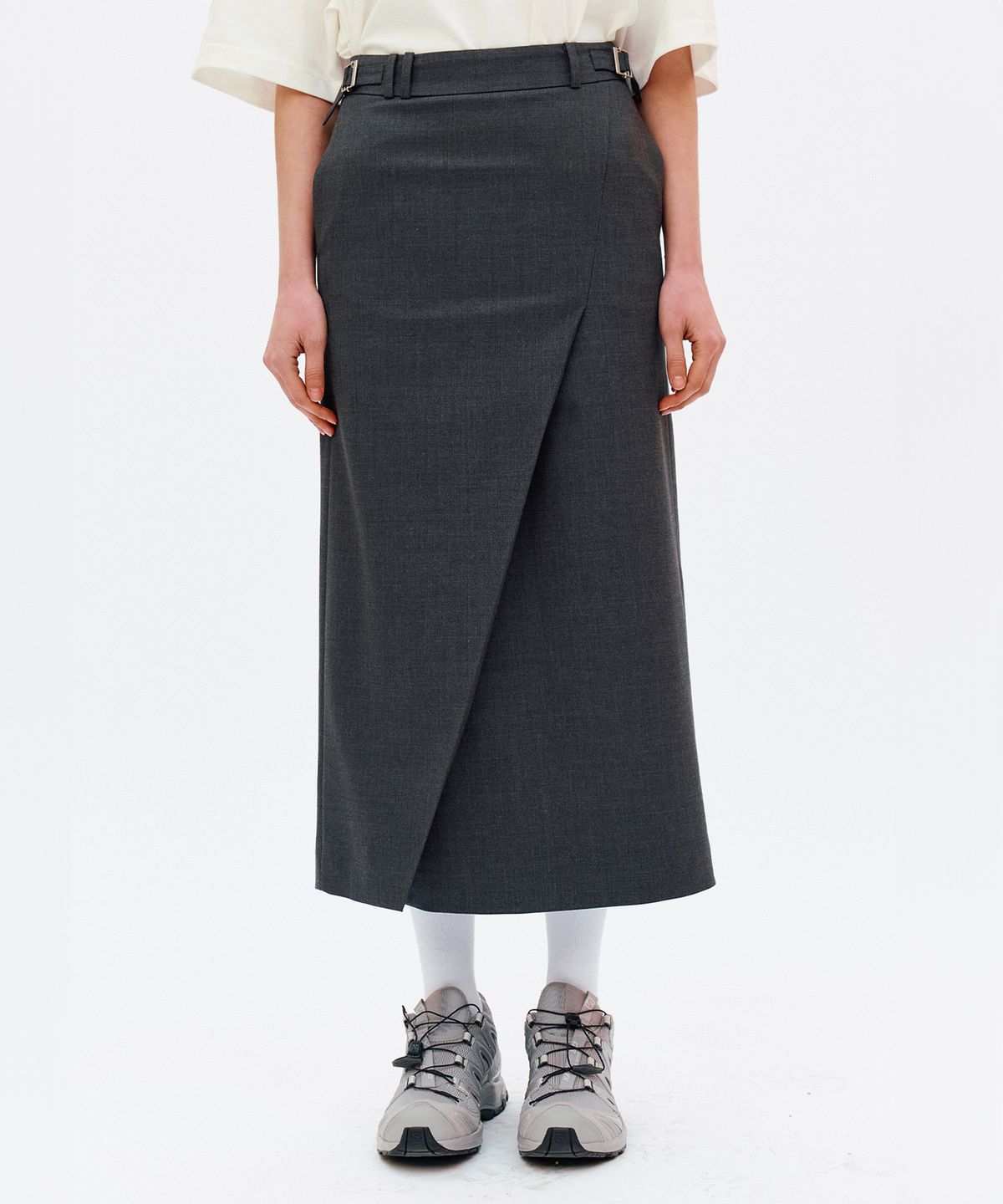 이에이(IEY) SLIT COVER SKIRT Charcoal