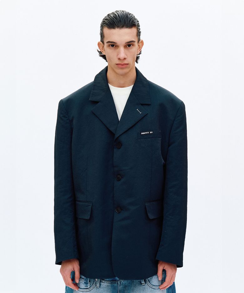 NYLON OVERSIZED BLAZER Navy