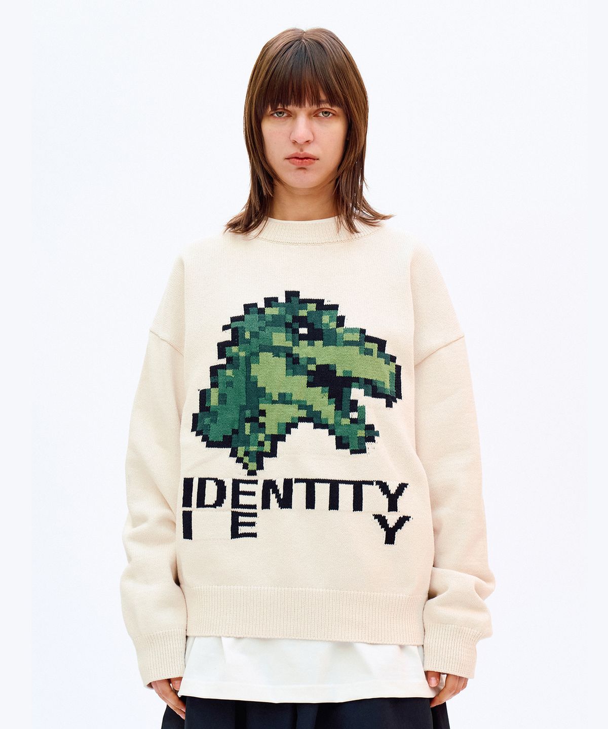이에이(IEY) DINO COVER KNIT Ivory