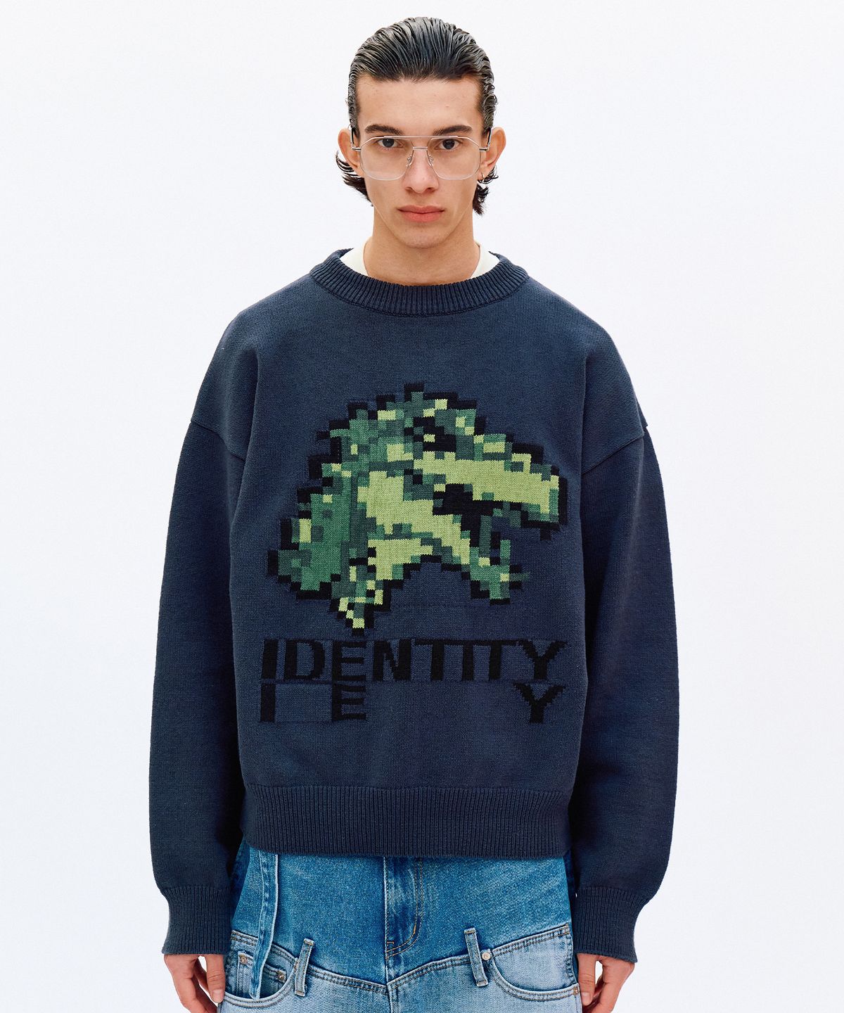 이에이(IEY) DINO COVER KNIT Navy
