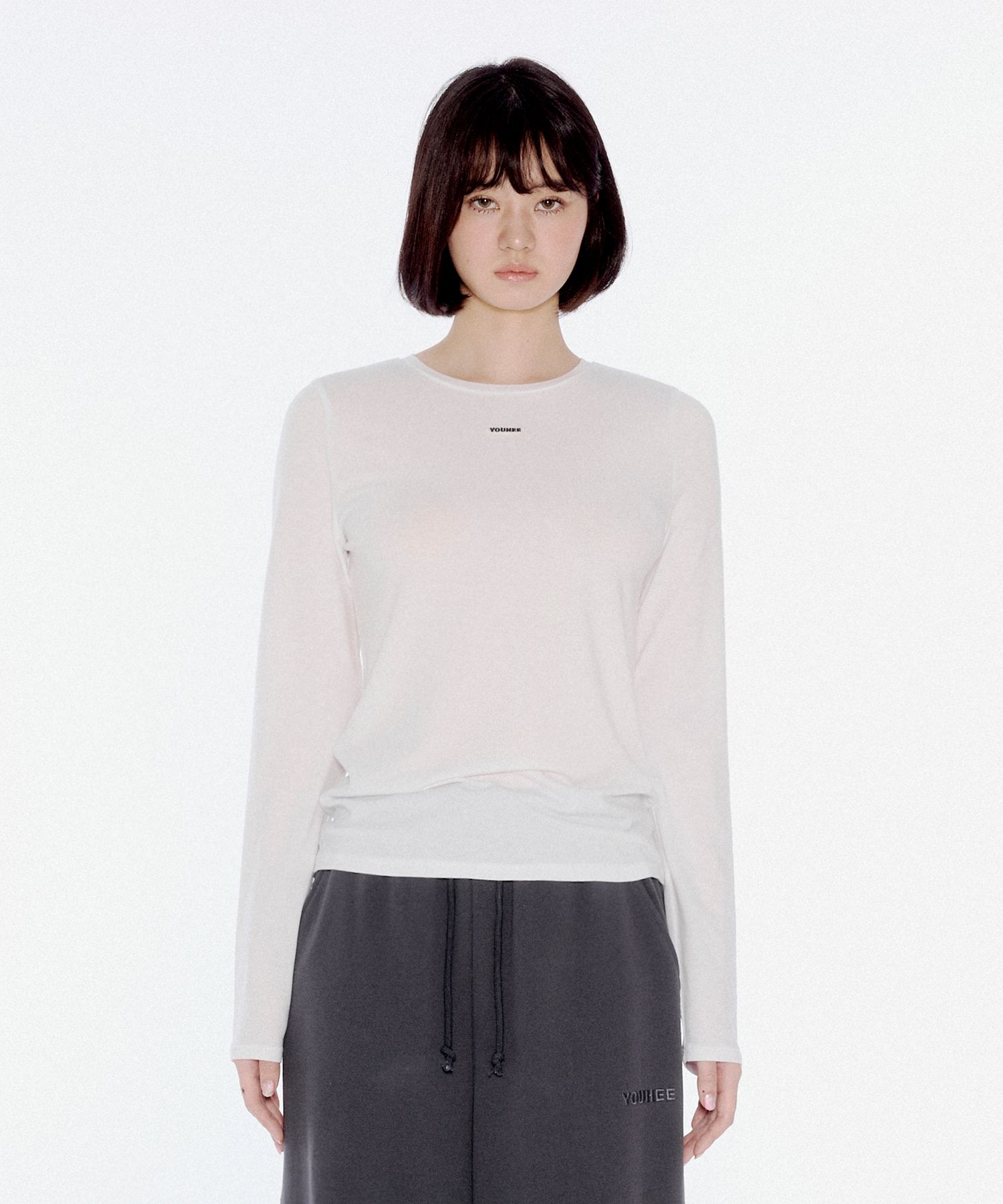 ◆YOUHEE◆ LOGO LAYERED LONG SLEEVE WHITE MUSINSA公式 | YOUHEE LOGO LAYERED LONG SLEEVE WHITE