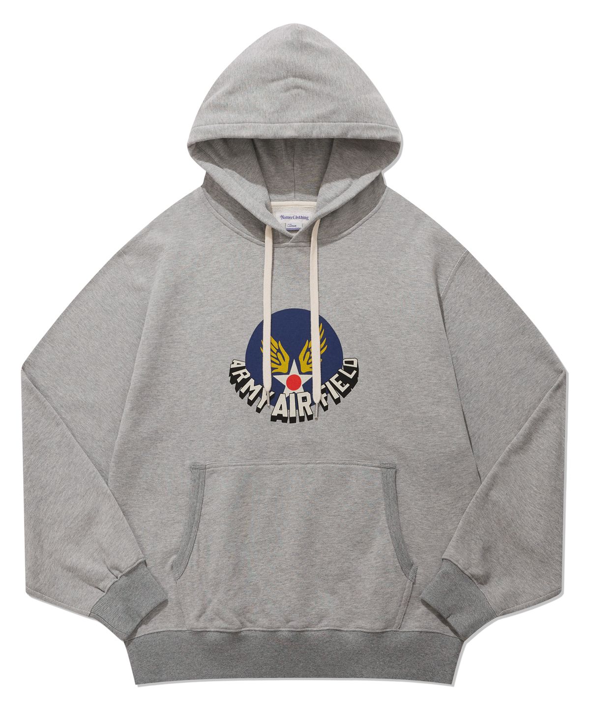 네이머클로딩(NAMERCLOTHING) USAF LOGO HOODIE MELANGE GRAY