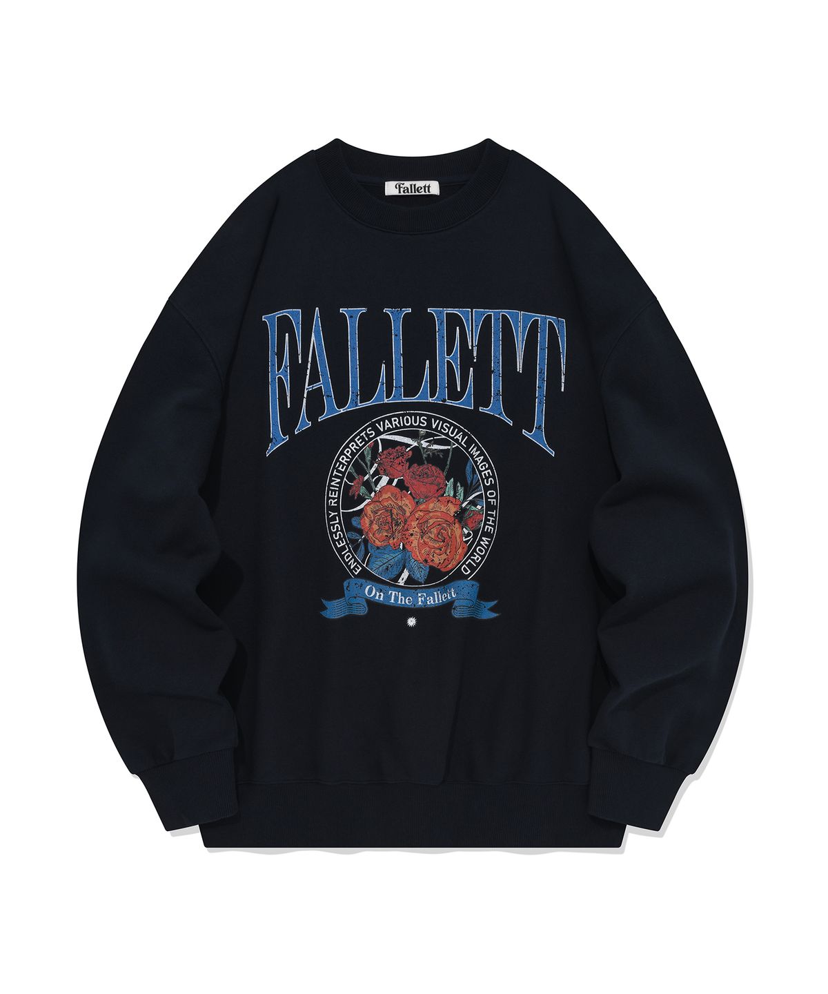 팔렛(FALLETT) 로즈 엠블럼 맨투맨 네이비