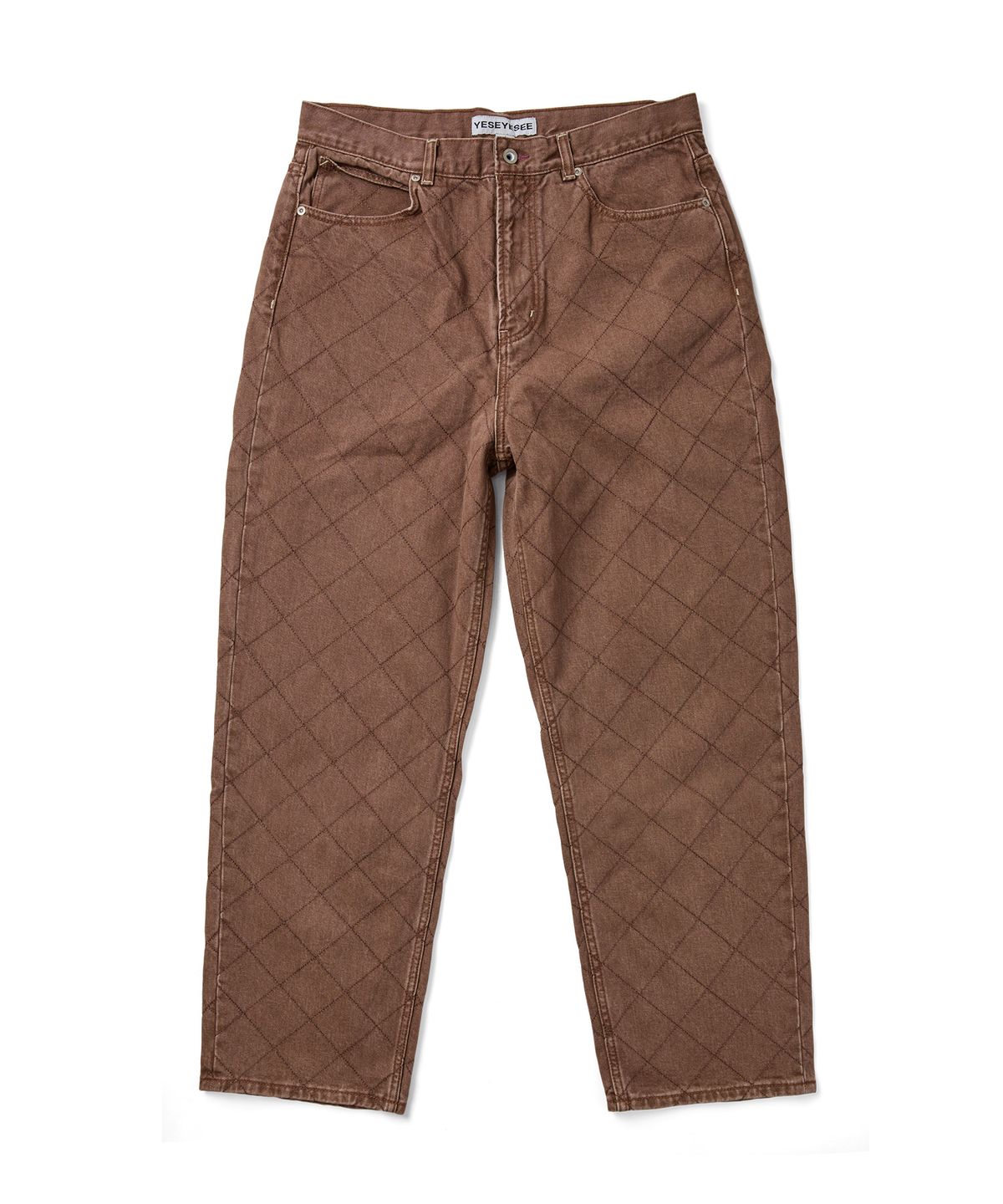 예스아이씨(YESEYESEE) Equal Net 5 Pockets Denim Pants Brown