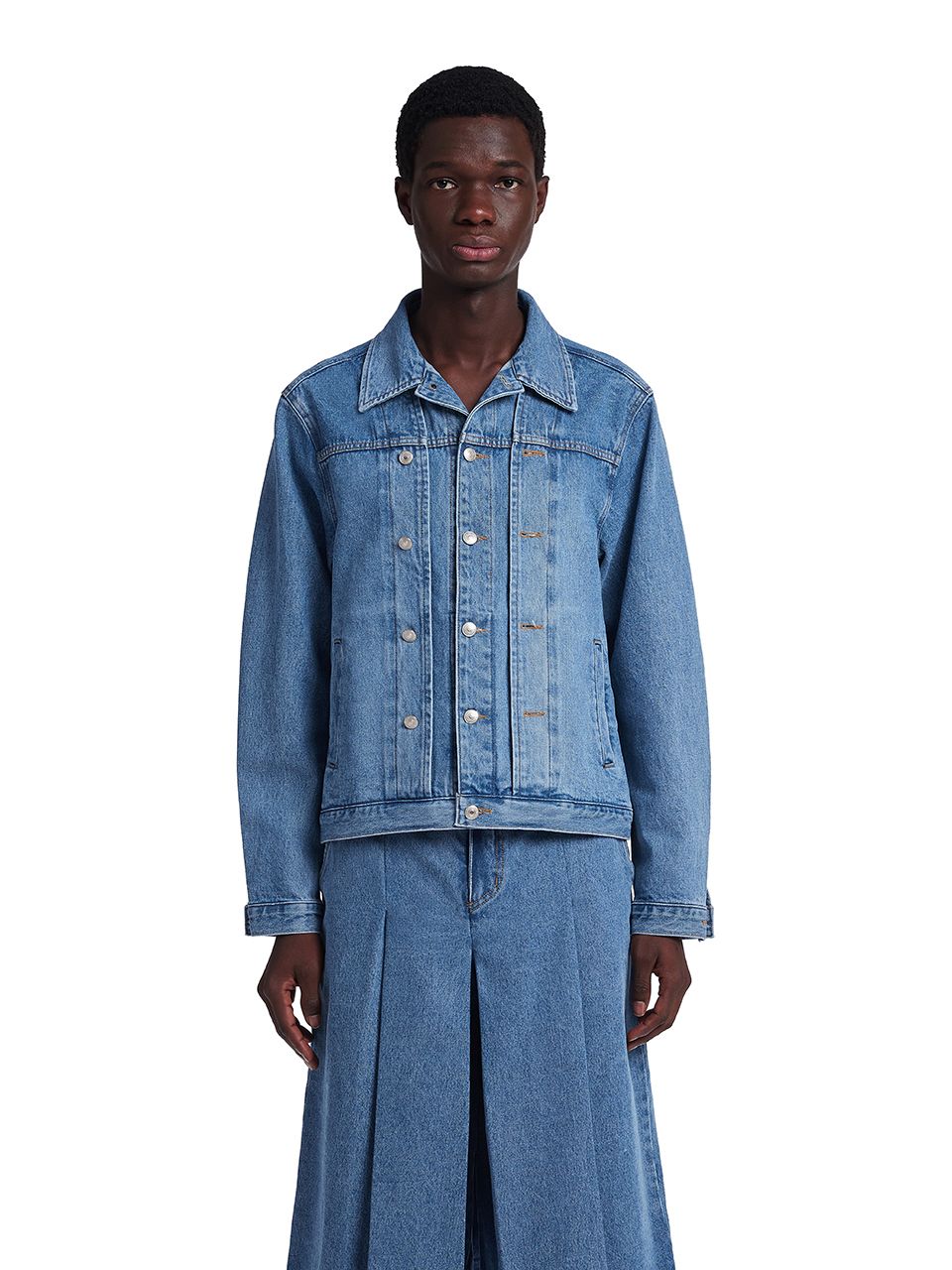 MUSINSA | TRUNK PROJECT Double Collar Denim Jacket_Blue