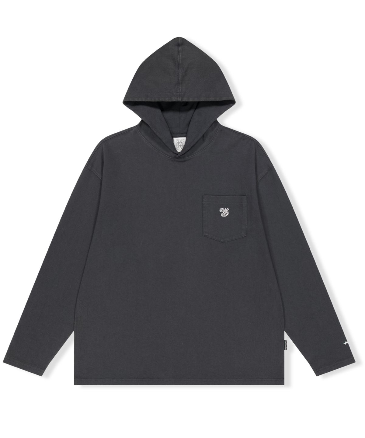 예스아이씨(YESEYESEE) Y.E.S Washed Single Hoodie Charcoal
