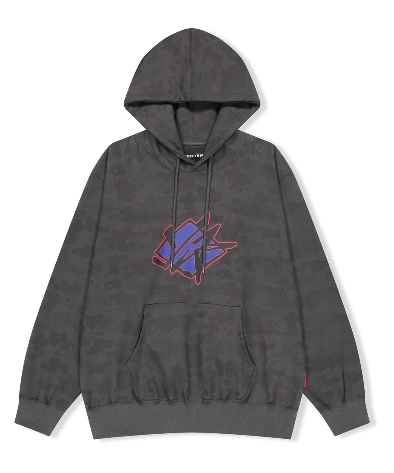 スウェット・トレーナー YESEYESEE YES Camo Sign Hoodie Charcoal YS241TSWHO01CHA yeseyesee Y.E.S Camo Sign Hoodie - Charcoal | International