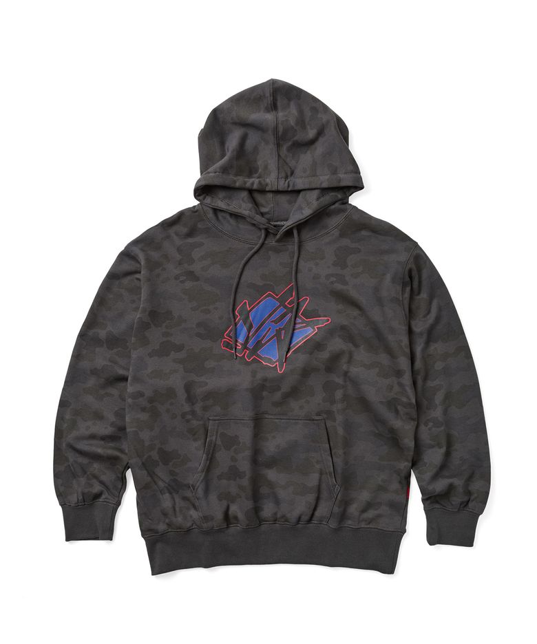 Y.E.S Camo Sign Hoodie Charcoal