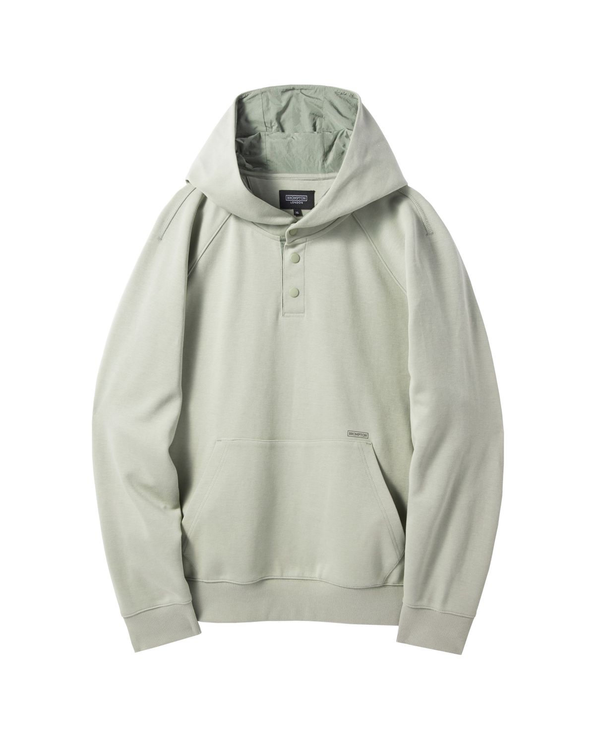 브롬톤 런던(BROMPTON LONDON) SNAP HOODED SWEATSHIRT - LIGHT KHAKI (P241UHD102)