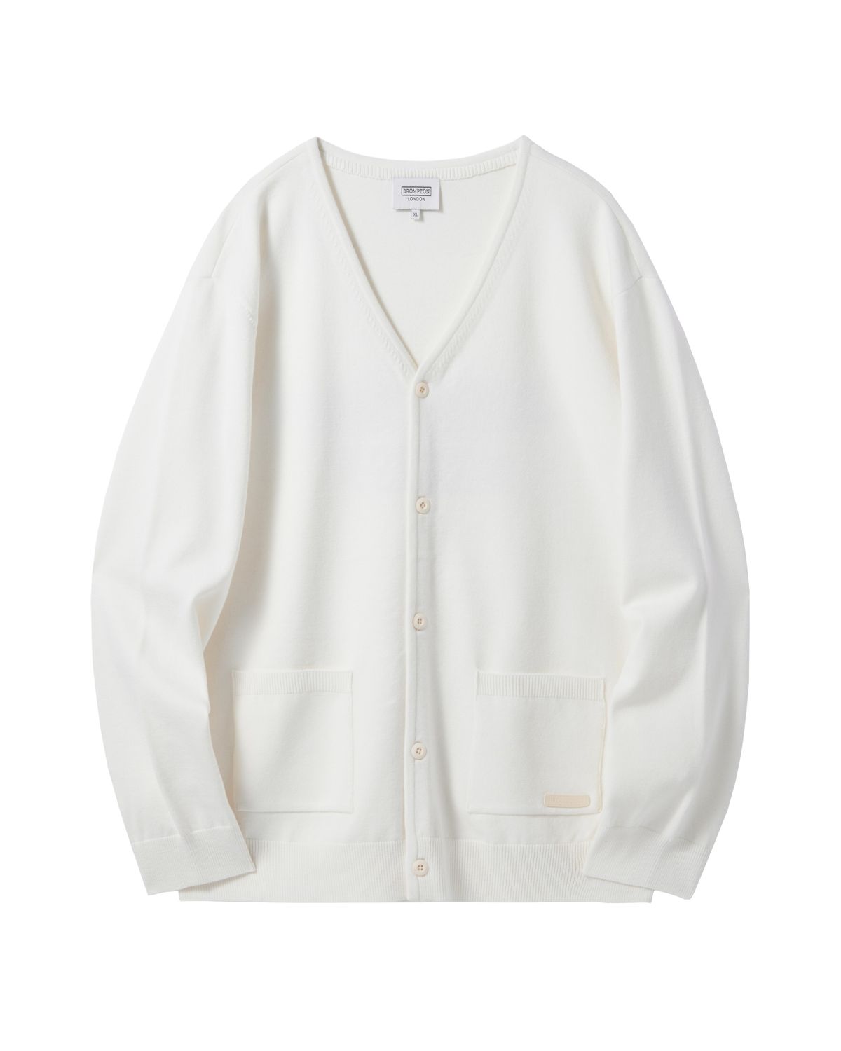 브롬톤 런던(BROMPTON LONDON) BACK POINT V-NECK CARDIGAN - IVORY (P241UCD403)