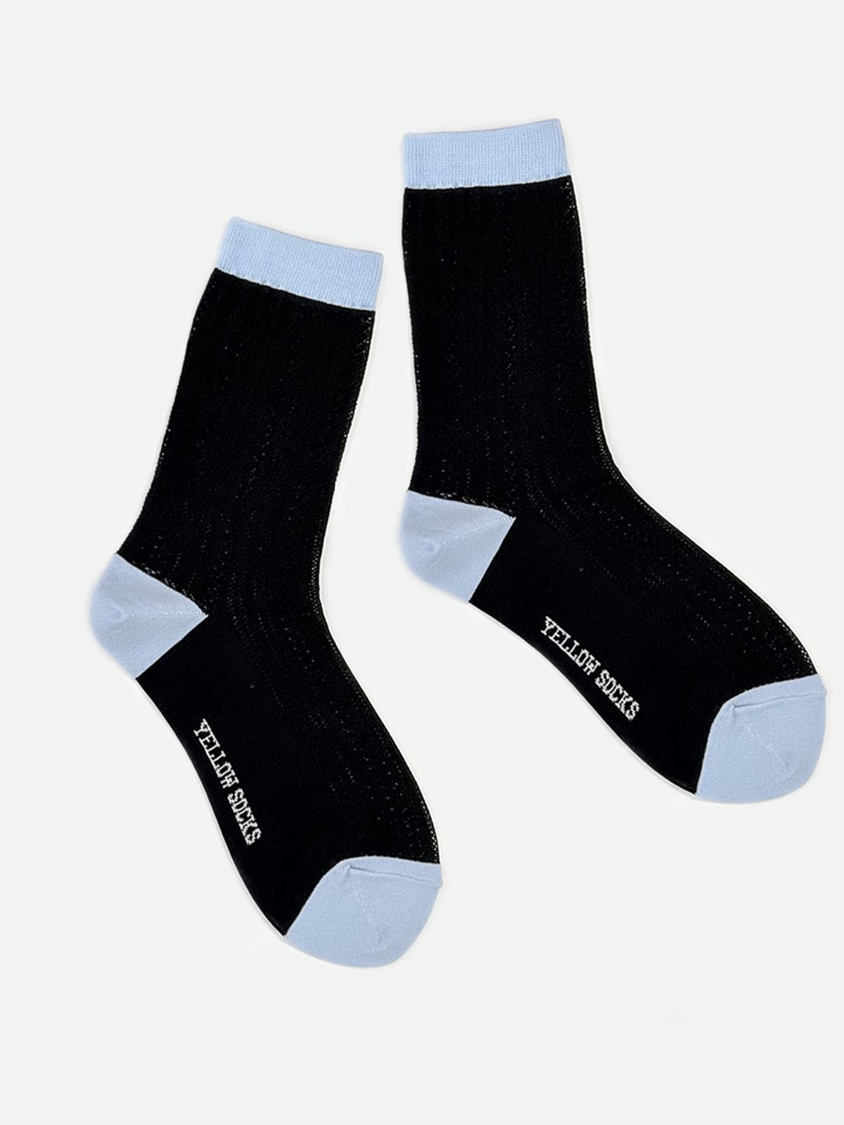 옐로우삭스(YELLOWSOCKS) 펀칭 시스루 블랙