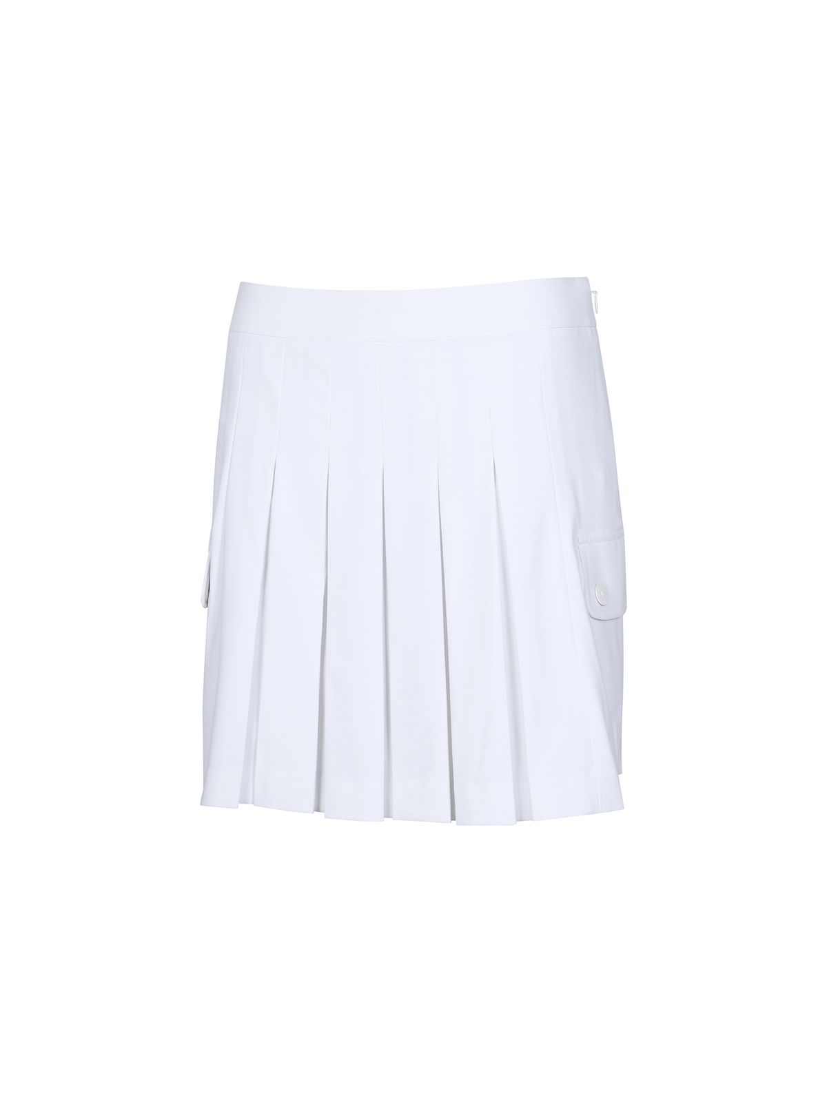 와이드앵글(WIDEANGLE) CO 중기장 아웃포켓 플리츠 큐롯 L_White