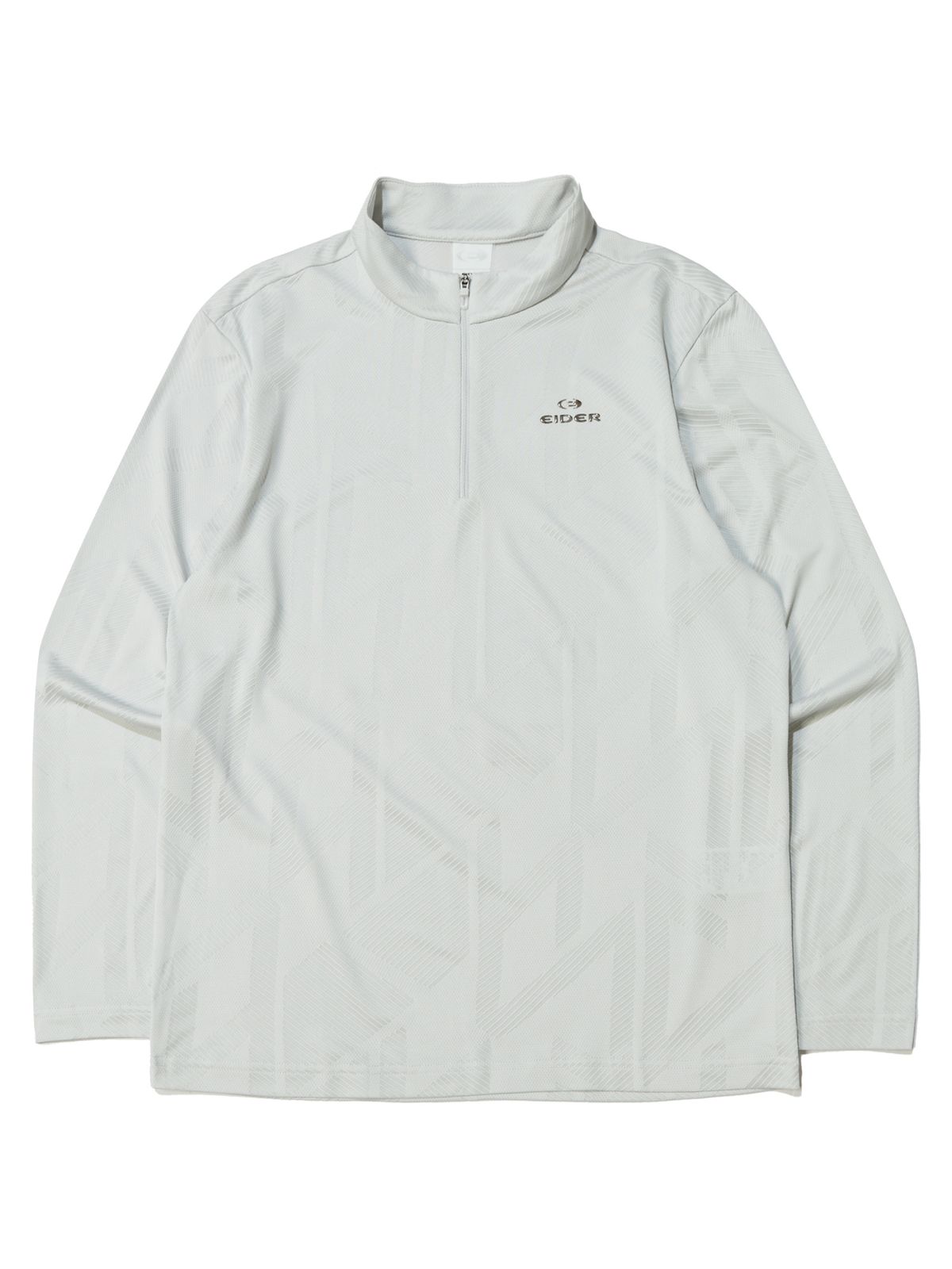 아이더(EIDER) ESSENTIAL (에센셜) 자카드 α 긴팔짚업 티셔츠_Light Grey