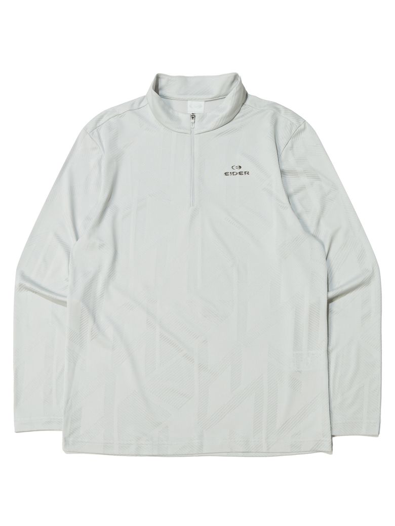 ESSENTIAL (에센셜) 자카드 α 긴팔짚업 티셔츠_Light Grey