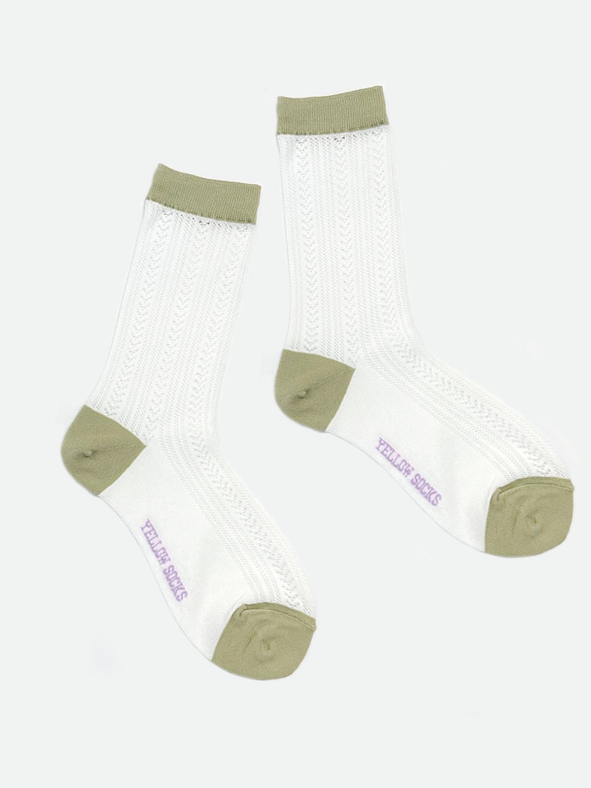 옐로우삭스(YELLOWSOCKS) 펀칭 시스루 화이트
