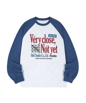 베리클로즈 래글런 오버핏 롱 슬리브 - WHITE MELANGE/BLUE