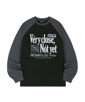 베리클로즈 래글런 오버핏 롱 슬리브 - BLACK/CHARCOAL