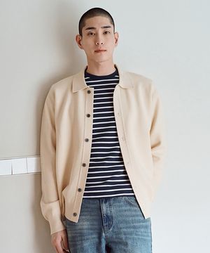 남성 루즈핏 버튼칼라 카디건 (CREAM) (HA3GD01-21)