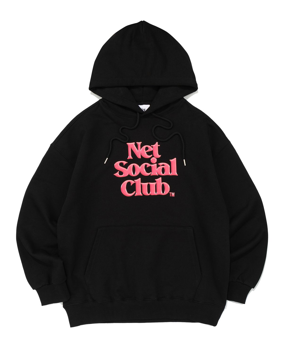 넷소셜클럽(NET SOCIAL CLUB) [기모선택] OG 로고 핑크 글로스 후드티 (블랙)