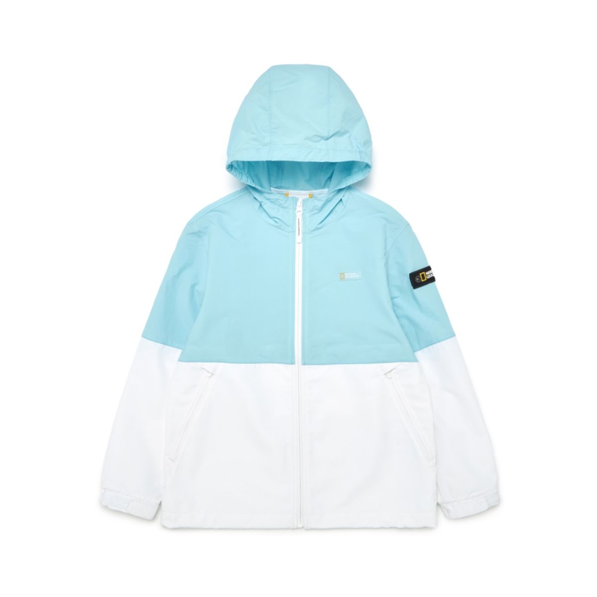 내셔널지오그래픽 키즈(NATIONAL GEOGRAPHIC KIDS) K242UJK920 올라운드 컬러블럭 경량 바람막이 자켓 SKYBLUE