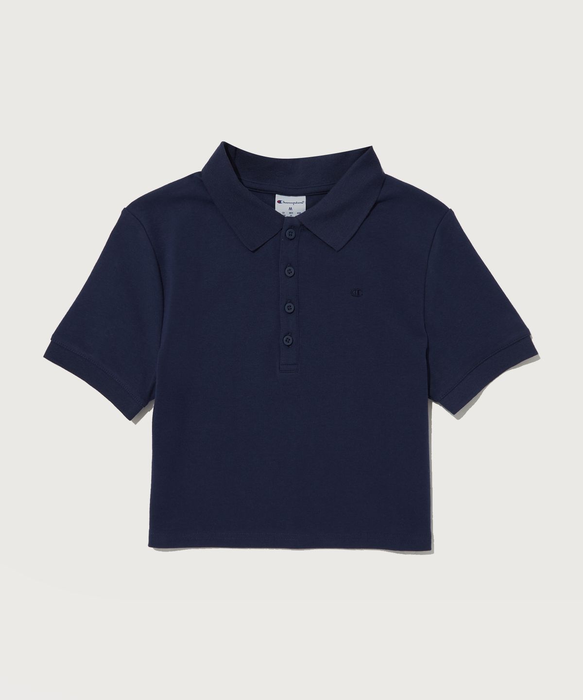 챔피온(CHAMPION) 여성 C로고 클래식 폴로 크롭 반팔 티셔츠 Normal Navy