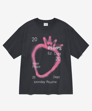 스프레이 빅 스트로베리 반팔티셔츠_차콜