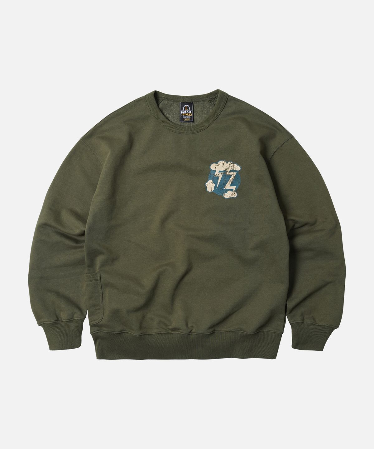 프리즘웍스(FRIZMWORKS) LIGHTNING MIL PATCH SWEATSHIRT _ OLIVE
