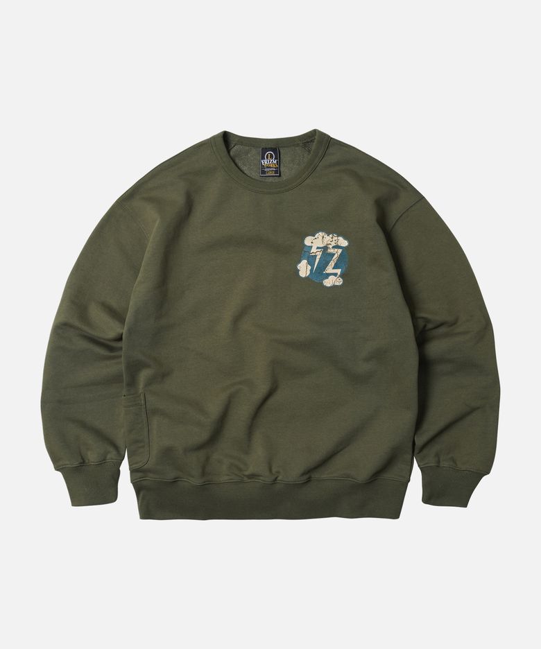 LIGHTNING MIL PATCH SWEATSHIRT _ OLIVE
