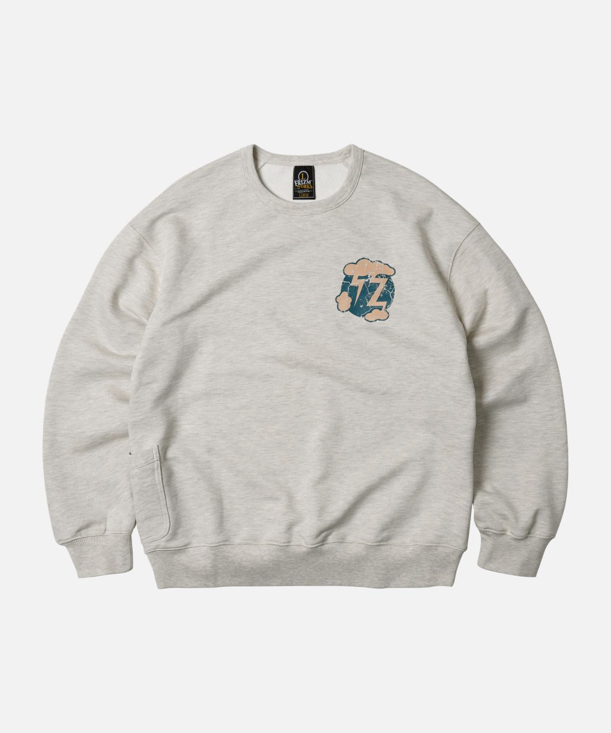 프리즘웍스(FRIZMWORKS) LIGHTNING MIL PATCH SWEATSHIRT _ OATMEAL