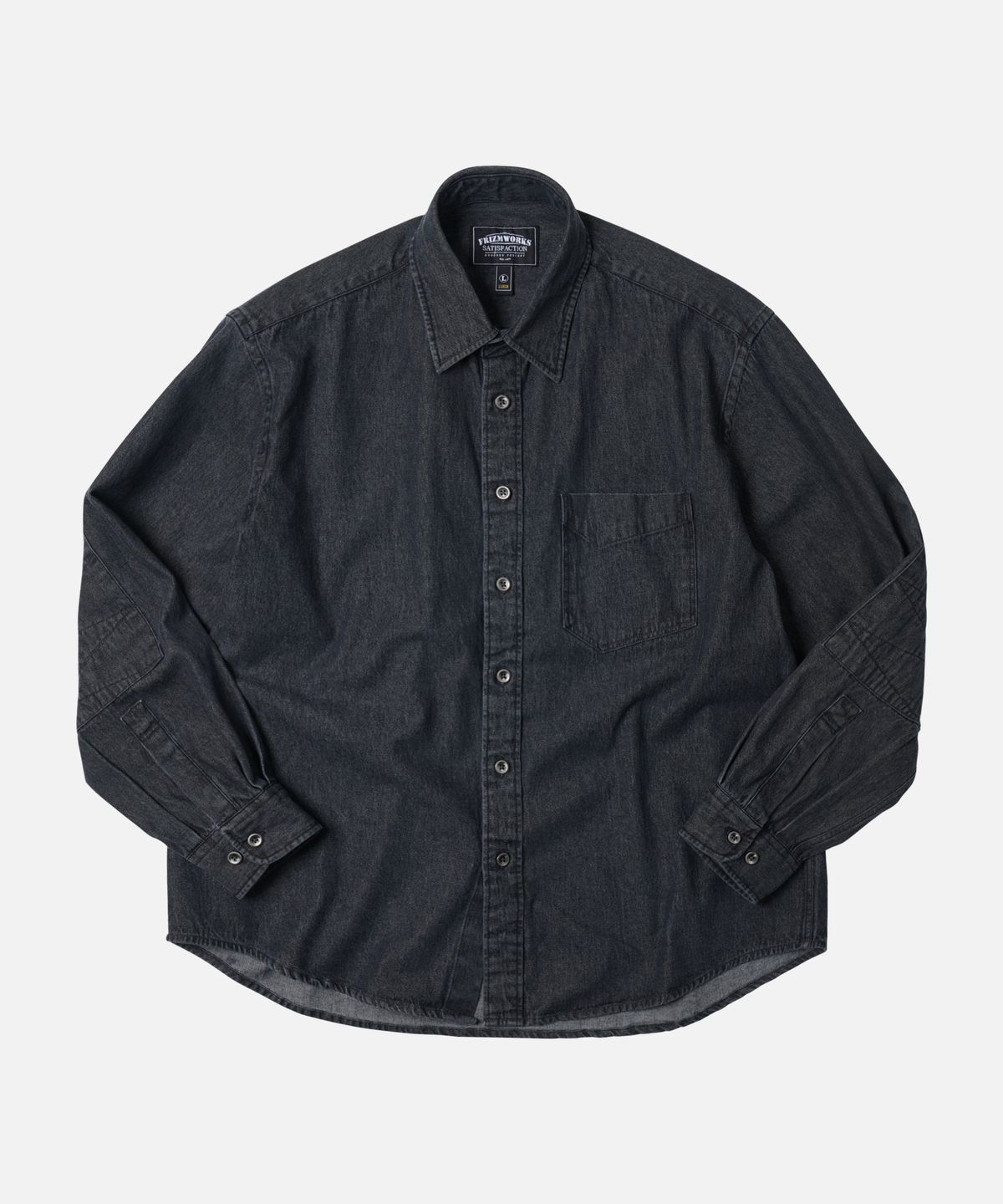 프리즘웍스(FRIZMWORKS) WASHED DENIM WORK SHIRT _ WASHED BLACK
