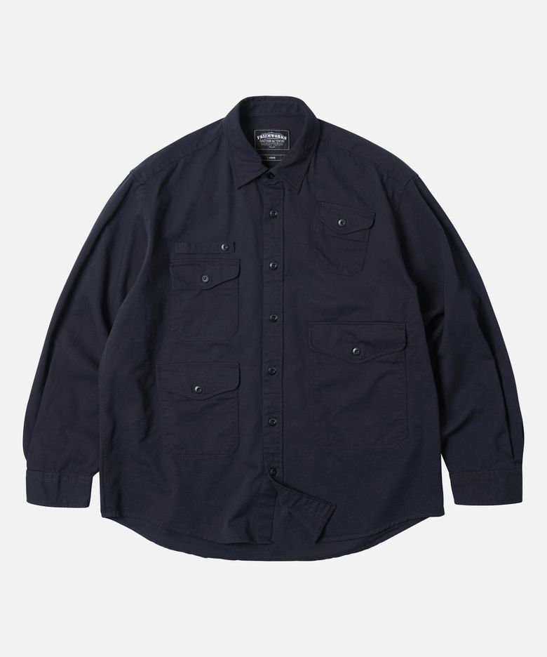 TWILL UTILITY POCKET SHIRT JACKET _ NAVY