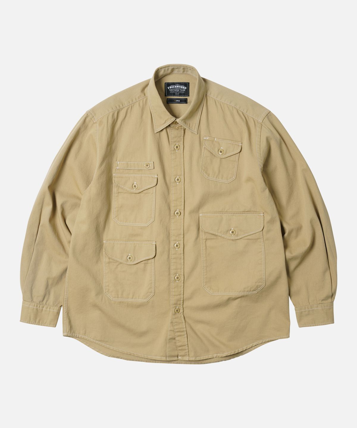 프리즘웍스(FRIZMWORKS) TWILL UTILITY POCKET SHIRT JACKET _ BEIGE