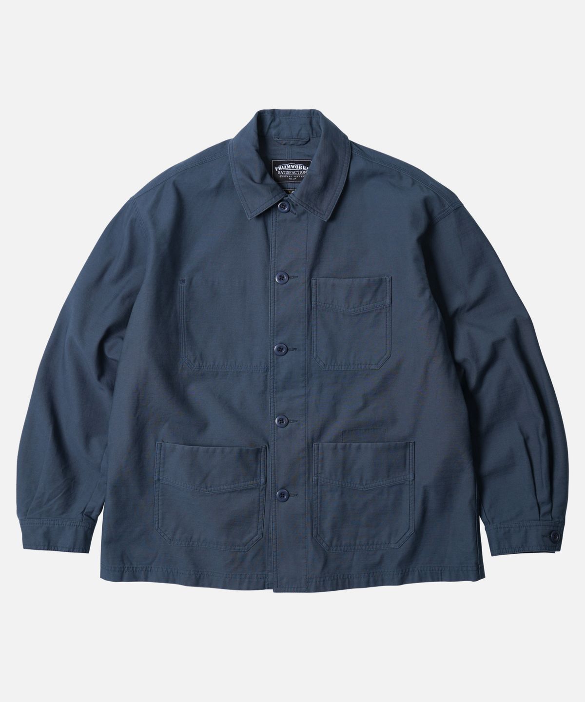 프리즘웍스(FRIZMWORKS) BACKSATIN FRENCH WORK JACKET _ VINTAGE BLUE