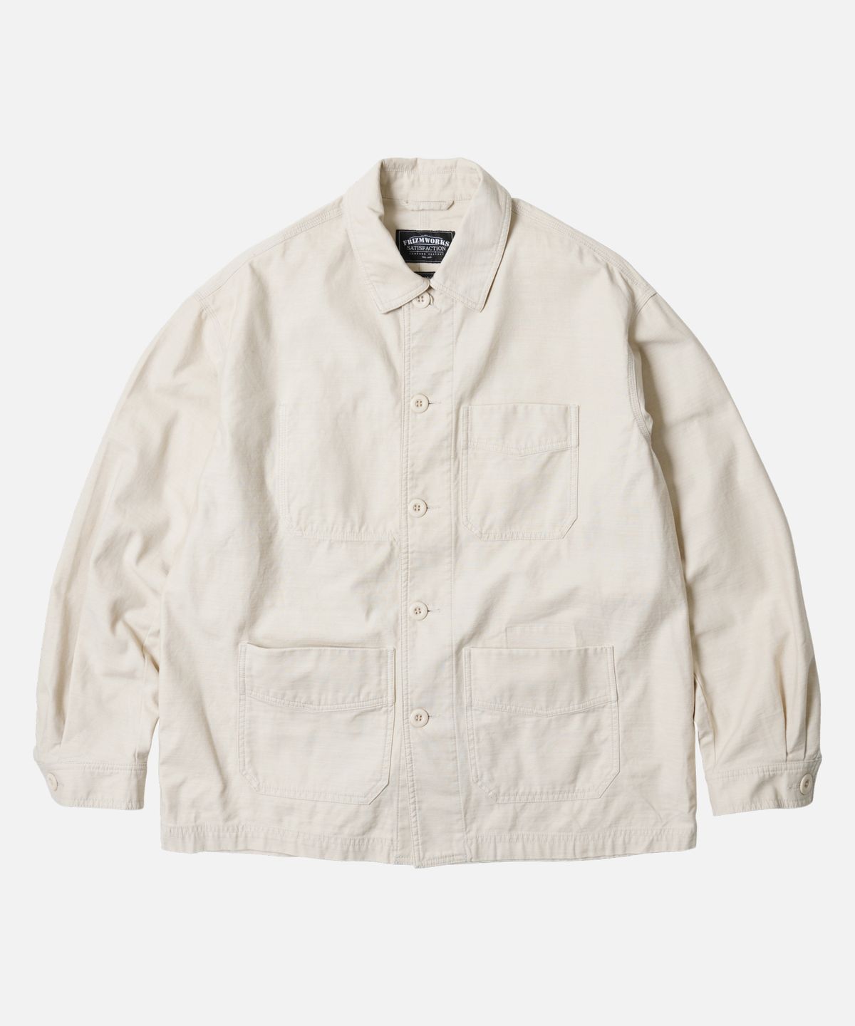 프리즘웍스(FRIZMWORKS) BACKSATIN FRENCH WORK JACKET _ CREAM