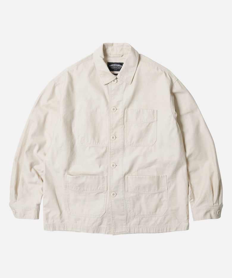 BACKSATIN FRENCH WORK JACKET _ CREAM