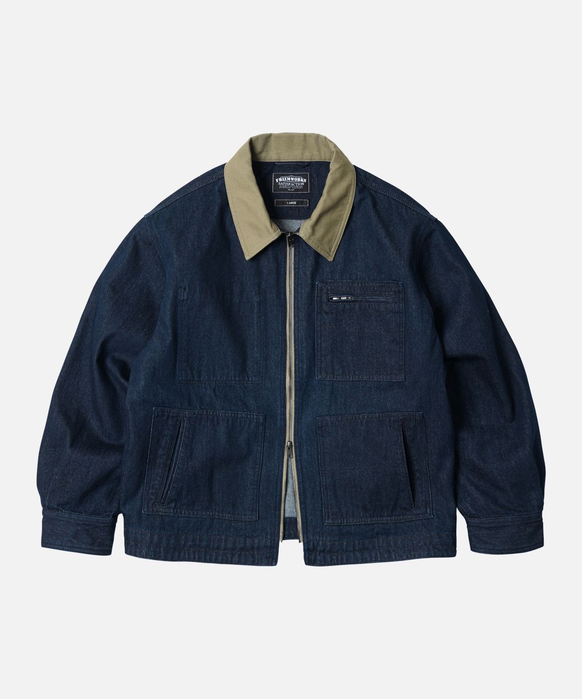 프리즘웍스(FRIZMWORKS) DENIM ZIP UP WORK JACKET _ INDIGO