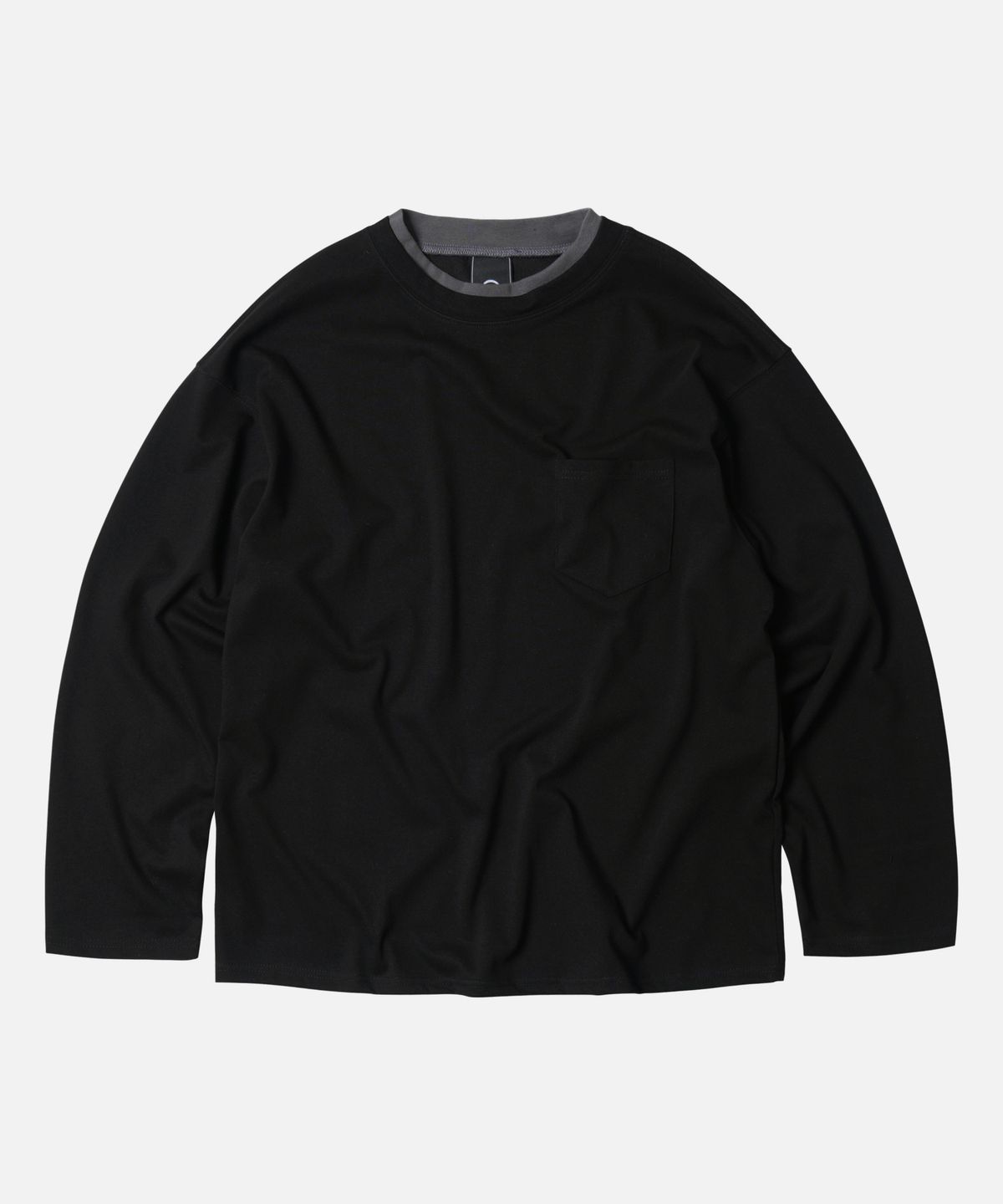 프리즘웍스(FRIZMWORKS) DOUBLE NECK POCKET TEE _ BLACK