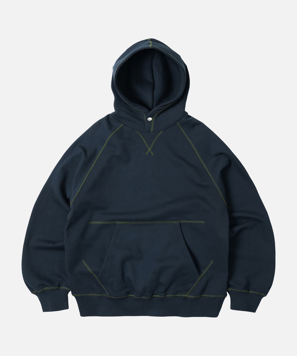 프리즘웍스(FRIZMWORKS) COVER STITCH PULLOVER HOODY _ NAVY