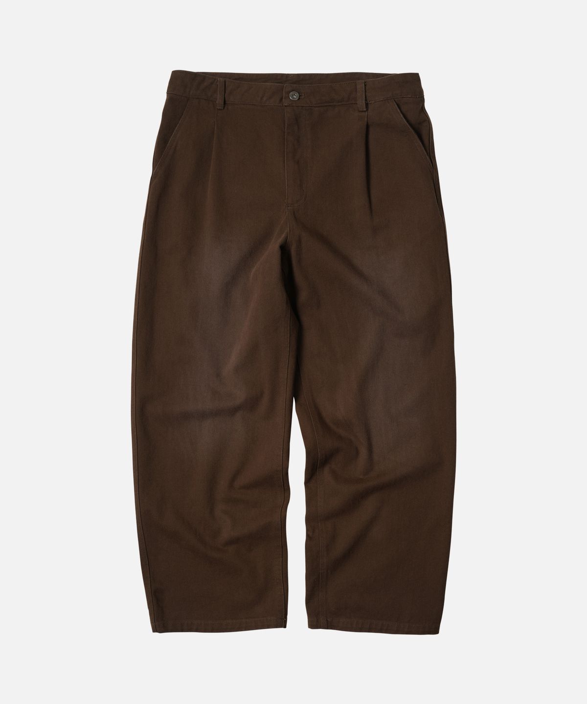 프리즘웍스(FRIZMWORKS) WASHED COTTON ONE TUCK PANTS _ BROWN