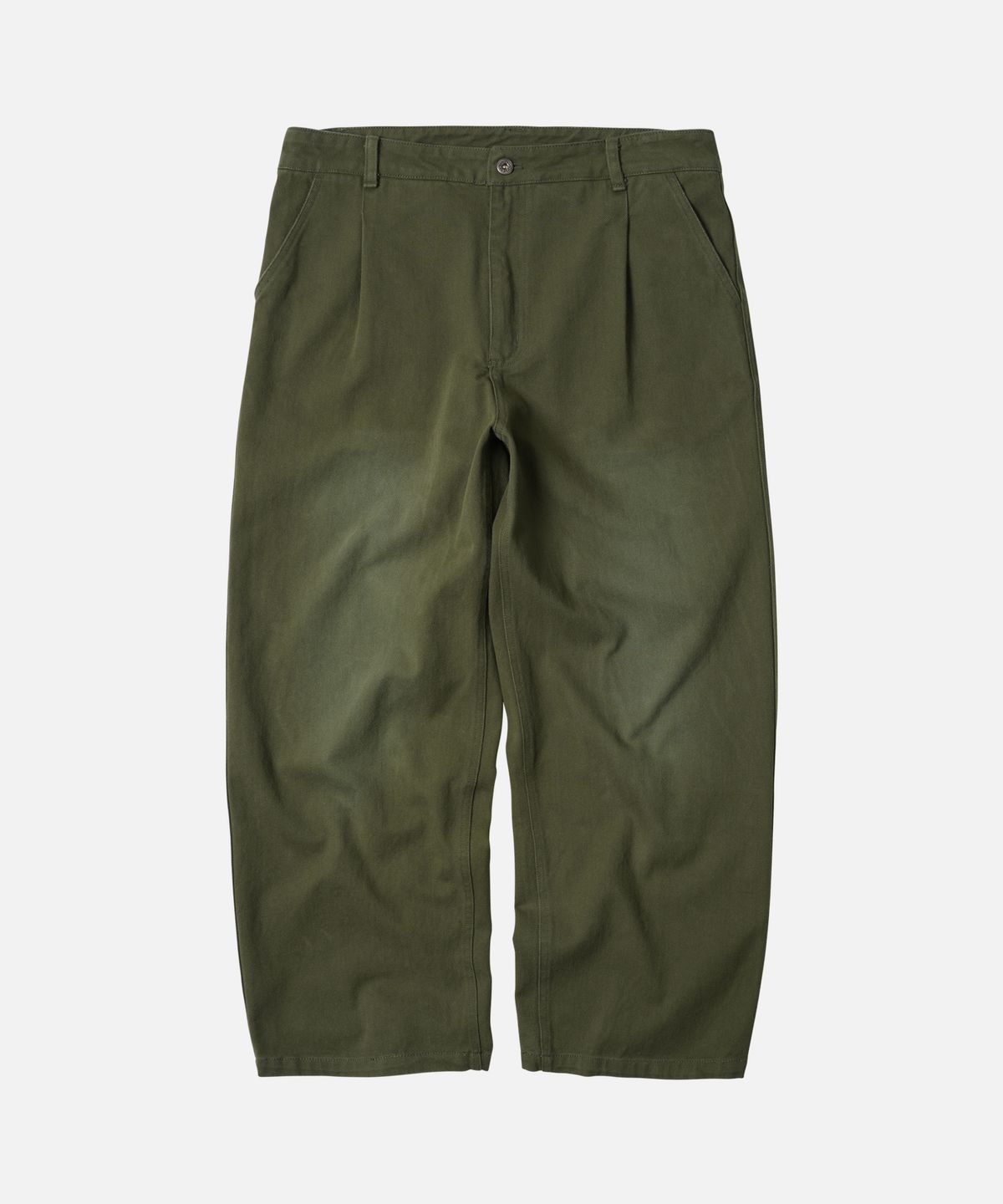프리즘웍스(FRIZMWORKS) WASHED COTTON ONE TUCK PANTS _ OLIVE
