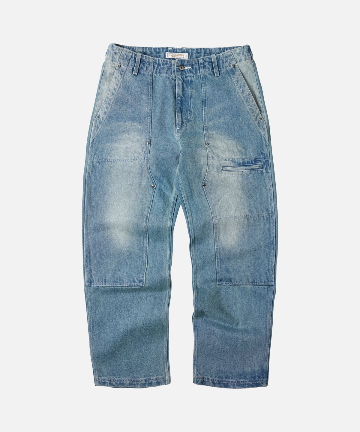 프리즘웍스(FRIZMWORKS) DENIM DOUBLE KNEE PANTS _ LIGHT BLUE