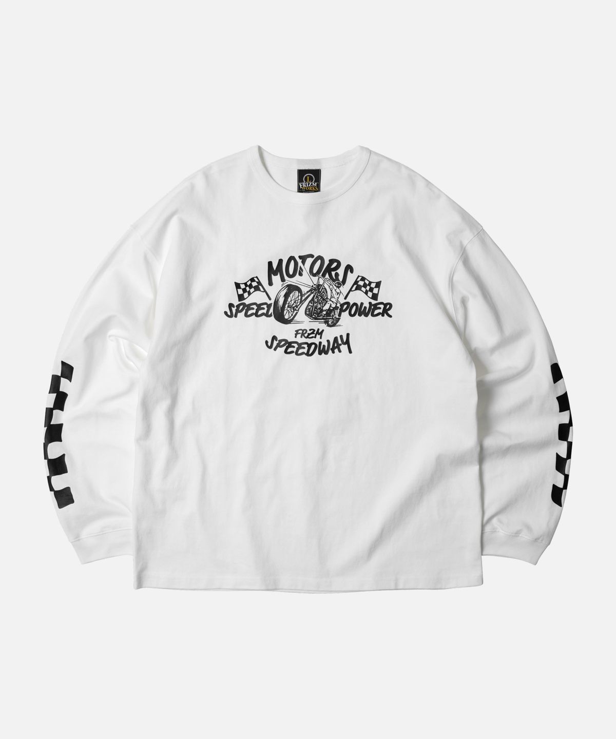 프리즘웍스(FRIZMWORKS) MOTORS SPEEDWAY LONG SLEEVE TEE _ WHITE
