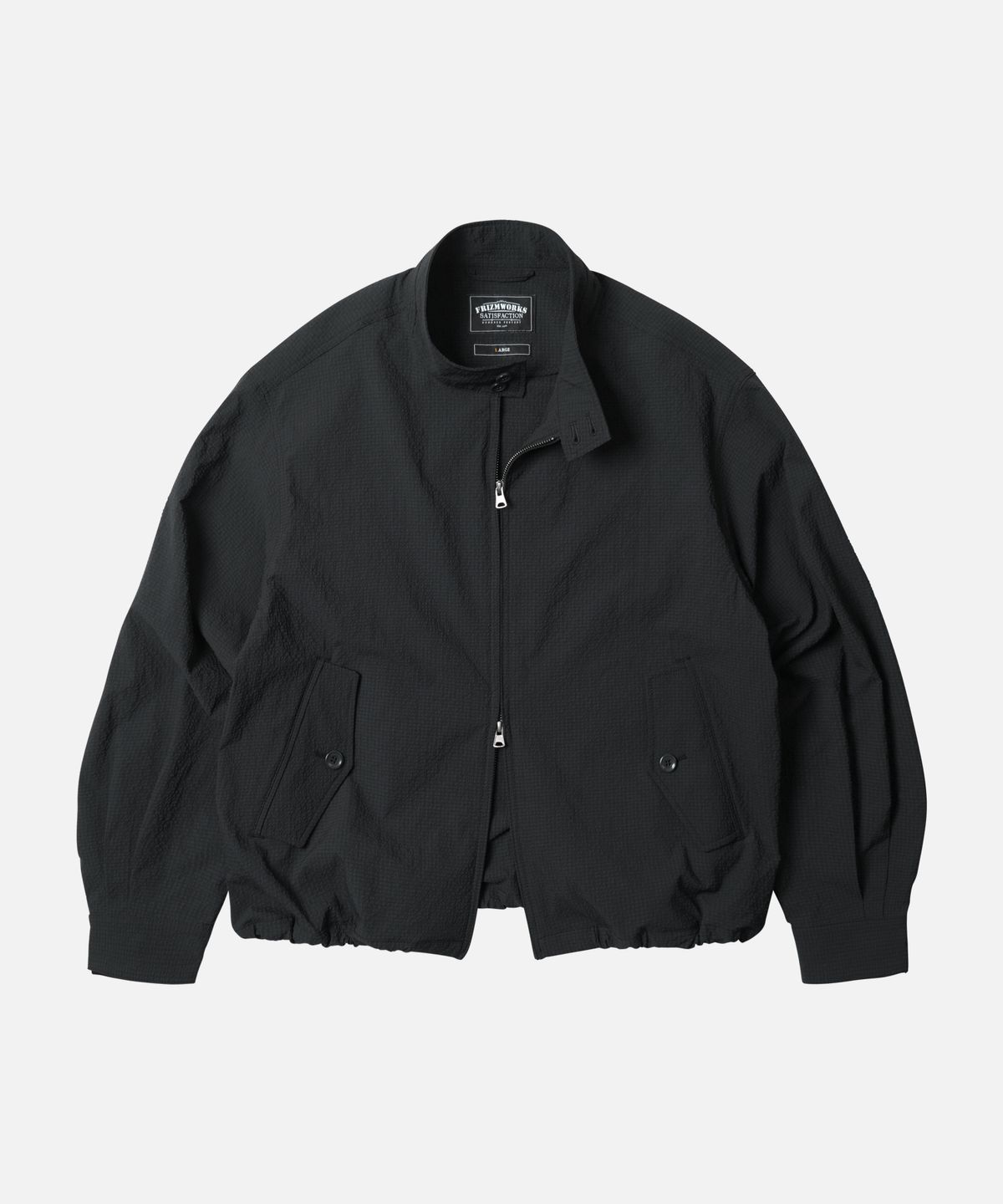 프리즘웍스(FRIZMWORKS) SEERSUCKER BUDDY HARRINGTON JACKET _ BLACK