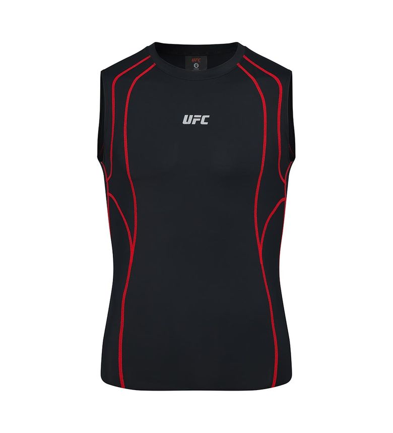 UFC 블레이즈+ 머슬핏 슬리브리스 블랙 U4SLV2106BK