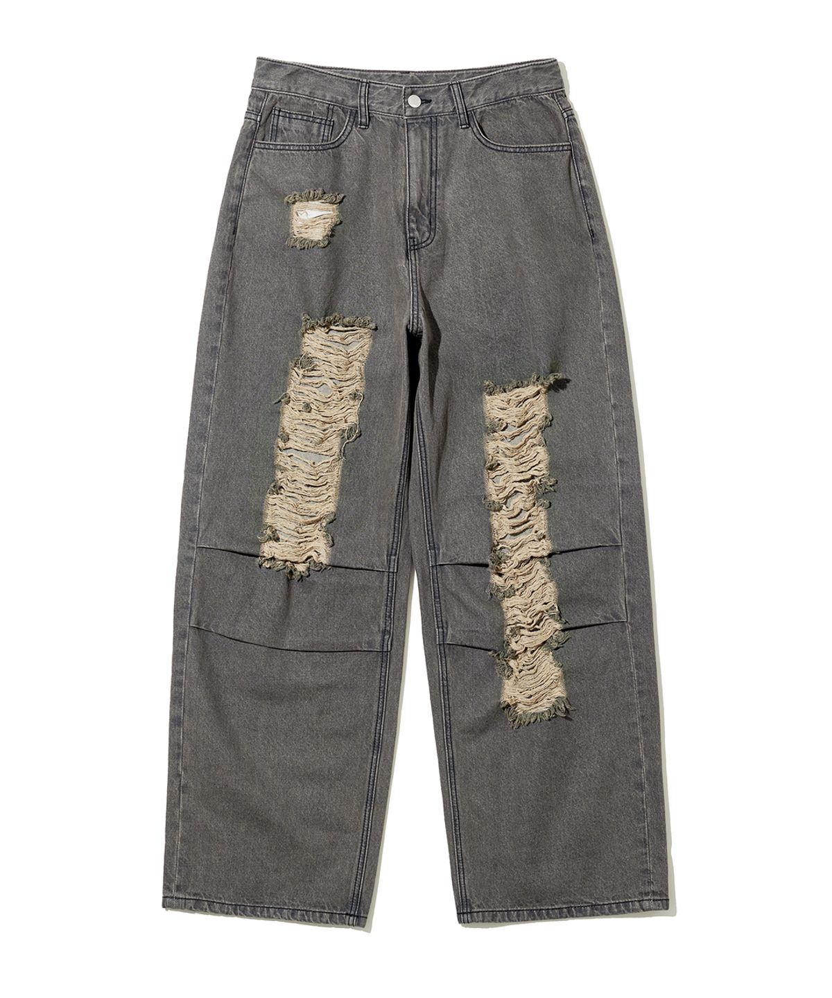 빅유니온(BIG UNION) TEAR DENIM PANTS / BLACK