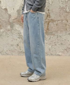 와이드 데님 팬츠 [라이트 블루]